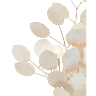 Currey & Company 5000-0198 Lunaria Wall Sconce in Contemporary Silver Leaf 2