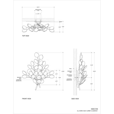 Currey & Company 5000-0198 Lunaria Wall Sconce in Contemporary Silver Leaf 5