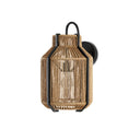 Currey & Company 5000-0203 Mali 1 Light Wall Sconce in Kraft Paper Twine/Satin Black 5