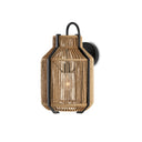 Currey & Company 5000-0203 Mali 1 Light Wall Sconce in Kraft Paper Twine/Satin Black 1