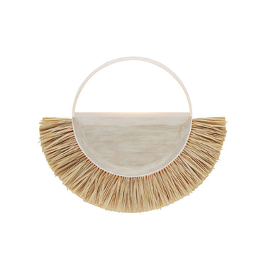 Currey & Company 5000-0204 Seychelles 1 Light Wall Sconce in Sugar White/Sandstone/Natural Raffia 1