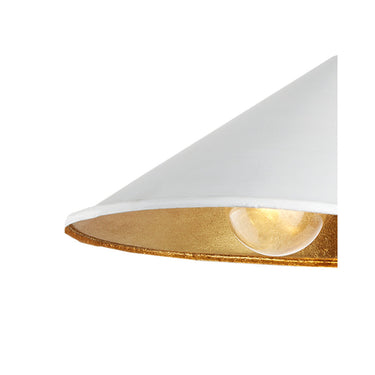 Currey & Company 5000-0205 Serpa Single 1 Light Wall Sconce in Gesso White/Contemporary Gold Leaf - Crescent Harbor