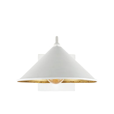 Currey & Company 5000-0205 Serpa Single 1 Light Wall Sconce in Gesso White/Contemporary Gold Leaf 3