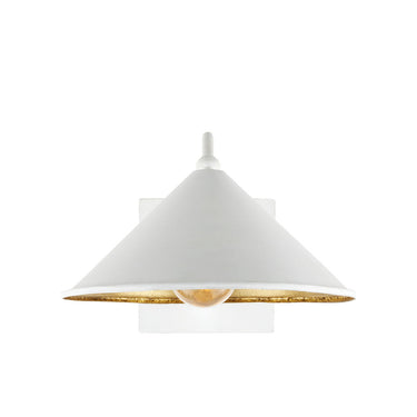 Currey & Company 5000-0205 Serpa Single 1 Light Wall Sconce in Gesso White/Contemporary Gold Leaf - Crescent Harbor