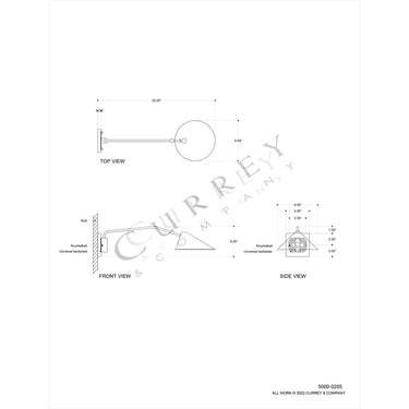 Currey & Company 5000-0205 Serpa Single 1 Light Wall Sconce in Gesso White/Contemporary Gold Leaf 5