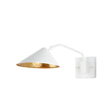 Currey & Company 5000-0205 Serpa Single 1 Light Wall Sconce in Gesso White/Contemporary Gold Leaf - Crescent Harbor