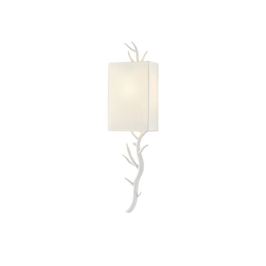 Currey & Company 5000-C2 Baneberry Wall Sconce in Gesso White 1