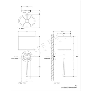 Currey & Company 5021 Primo Wall Sconce 3