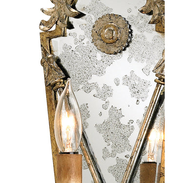 Currey & Company 5028 Napoli Wall Sconce in Gold Leaf/Majestic Silver Leaf/Antique Mirror 2