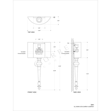 Currey & Company 5091 Jargon Wall Sconce in Antiquity Gold 3