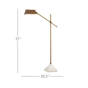 Currey & Company 51" Repertoire Adjustable Brass Floor Lamp 5