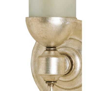 Currey & Company 5117 Pristine Silver Wall Sconce in Burnished Silver Leaf 2