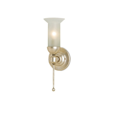 Currey & Company 5117 Pristine Silver Wall Sconce in Burnished Silver Leaf 1