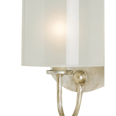 Currey & Company 5129 Glacier Silver Wall Sconce in Silver Leaf 2