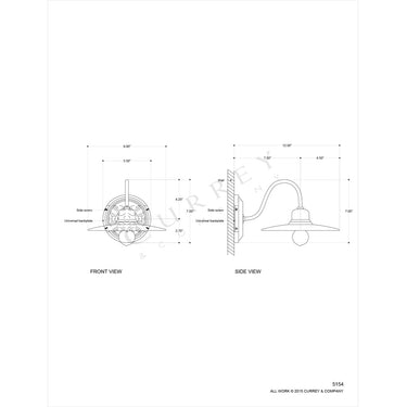 Currey & Company 5154 Eastleigh Wall Sconce in Hiroshi Gray/White 3