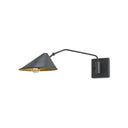 Currey & Company 5177 Serpa Single Wall Sconce in French Black/Gold Leaf 1