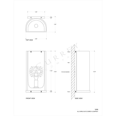 Currey & Company 5208 Rowland Wall Sconce in Aged Steel/Portland 4