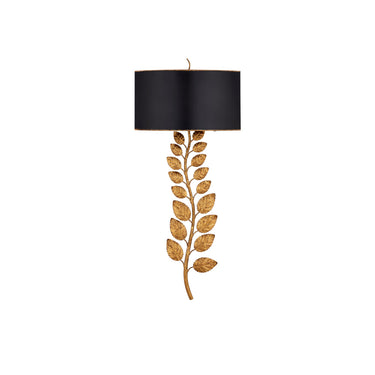 Currey & Company 5221 Birdwood Wall Sconce in Textured Gold Leaf/Satin Black 3