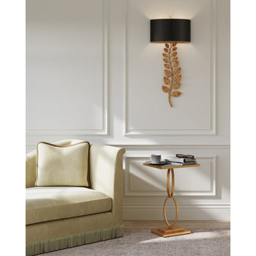 Currey & Company 5221 Birdwood Wall Sconce in Textured Gold Leaf/Satin Black 5