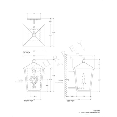Currey & Company 5500-C1 Bening Outdoor Wall Sconce in Midnight 11