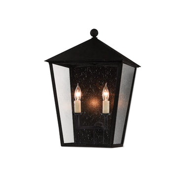 Currey & Company 5500-C1 Bening Outdoor Wall Sconce in Midnight 5