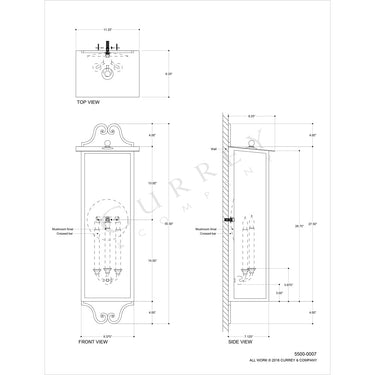 Currey & Company 5500-C2 Giatti Outdoor Wall Sconce in Midnight 4