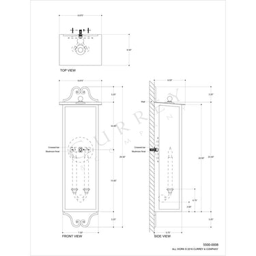 Currey & Company 5500-C2 Giatti Outdoor Wall Sconce in Midnight 8