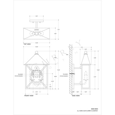 Currey & Company 5500-C3 Ripley Outdoor Wall Sconce in Midnight 7
