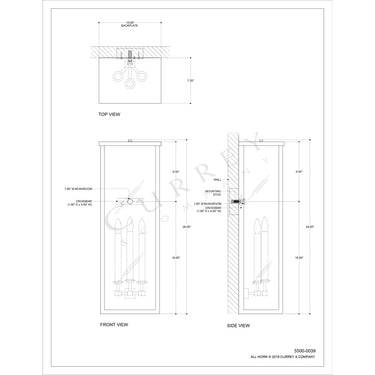 Currey & Company 5500-C4 Tanzy Outdoor Wall Sconce in Midnight 4