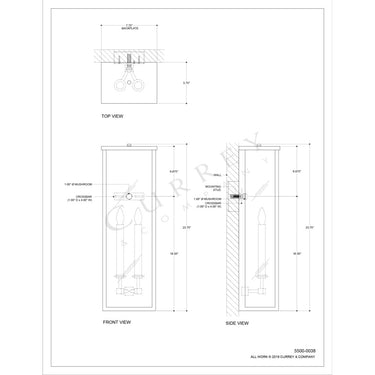 Currey & Company 5500-C4 Tanzy Outdoor Wall Sconce in Midnight 8