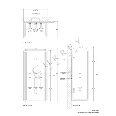 Currey & Company 5500 Wright Outdoor Wall Sconce in Midnight 4
