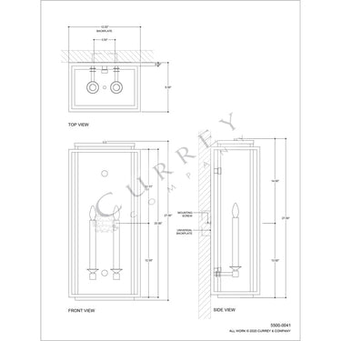 Currey & Company 5500 Wright Outdoor Wall Sconce in Midnight 8