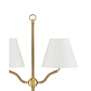 Currey & Company 56" Sirocco Brass 2-Light Rope Floor Lamp 1