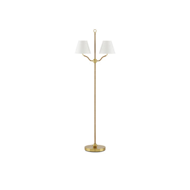 Currey & Company 56" Sirocco Brass 2-Light Rope Floor Lamp 2