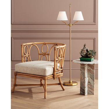 Currey & Company 56" Sirocco Brass 2-Light Rope Floor Lamp 3