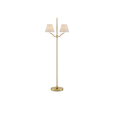 Currey & Company 56" Sirocco Brass 2-Light Rope Floor Lamp 