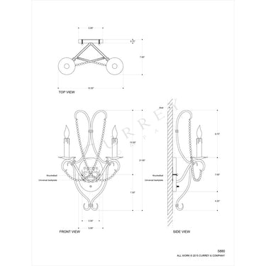 Currey & Company 580 Crystal Lights Wall Sconce 4