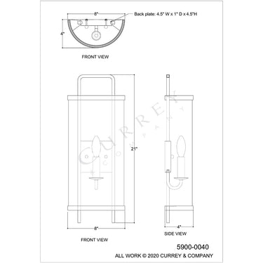 Currey & Company 5900-0040 Breakspear Wall Sconce in Antique Black 4