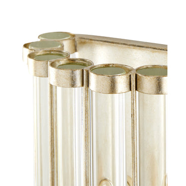 Currey & Company 5900-0047 Warwick Tall 1 Light Wall Sconce in Contemporary Silver Leaf/Clear 2