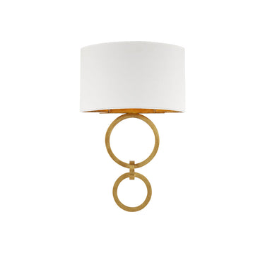 Currey & Company 5900-0048 Bolebrook 1 Light Wall Sconce in Gesso White/Contemporary Gold Leaf 4