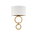 Currey & Company 5900-0048 Bolebrook 1 Light Wall Sconce in Gesso White/Contemporary Gold Leaf 5