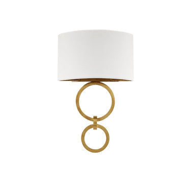 Currey & Company 5900-0048 Bolebrook 1 Light Wall Sconce in Gesso White/Contemporary Gold Leaf 5