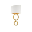 Currey & Company 5900-0048 Bolebrook 1 Light Wall Sconce in Gesso White/Contemporary Gold Leaf 1