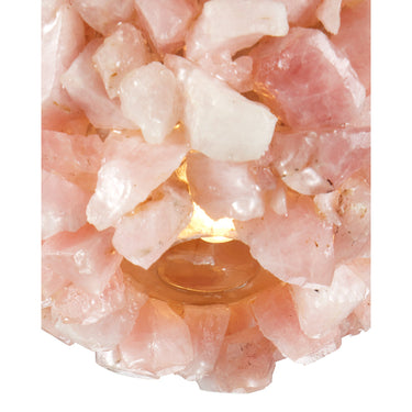 Currey & Company 6" Clio 1-Light Rose Quartz Pendant 2