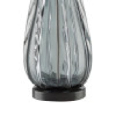 Currey & Company 6000-0027 Nightcap Table Lamp in Blue-Gray/Clear/Black 2