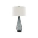Currey & Company 6000-0027 Nightcap Table Lamp in Blue-Gray/Clear/Black 1