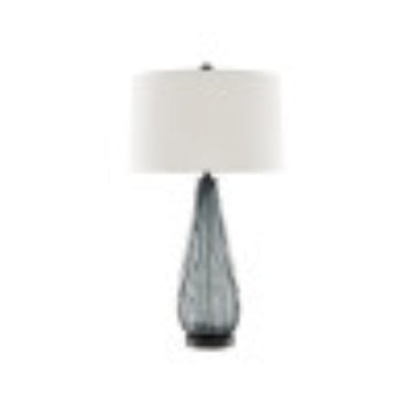 Currey & Company 6000-0027 Nightcap Table Lamp in Blue-Gray/Clear/Black 1