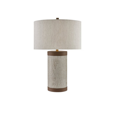 Currey & Company 6000-0038 Baptiste Table Lamp in Ivory/Brown/Brushed Brass 1
