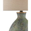 Currey & Company 6000-0050 Remi Table Lamp in Green/Dark Red/Bronze Gold 2