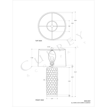 Currey & Company 6000-0067 Calla Lily Table Lamp in Cream/Antique Brass 7